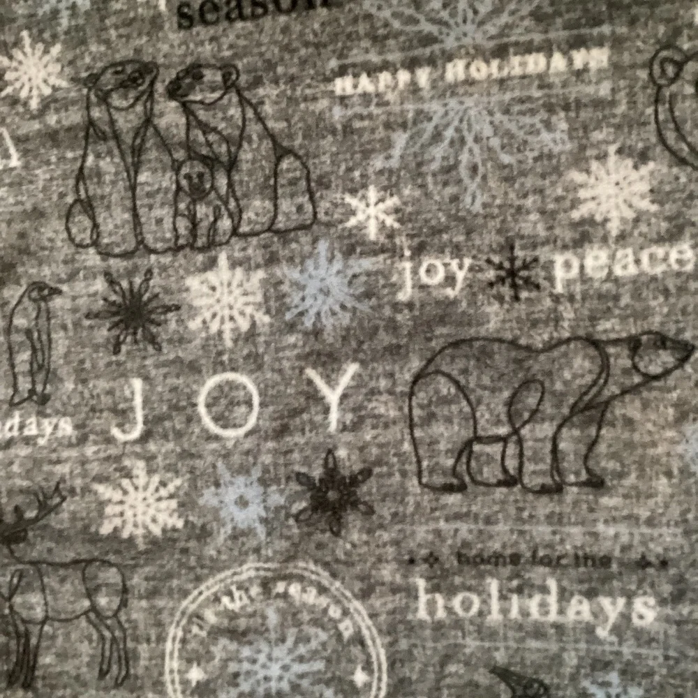 Handmade fleece tie blanket - Size 24”x26” Holiday Polar Bears Snowflakes